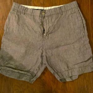 Mens grey Tailorbyrd linen shorts